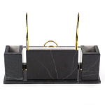 Настольный письменный набор из белого мрамора с часами Marble Accessory варинант исполнения - 3 | Loft Concept в Волгограде