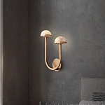 Бра с 2-мя мраморными плафонами на латунном корпусе Light Warm Light варинант исполнения - 1 | Loft Concept в Волгограде