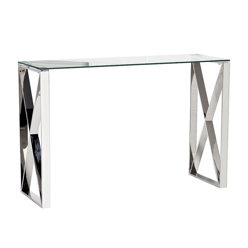 Консоль Chrome X Хром Прозрачное Стекло в Волгограде | Loft Concept 