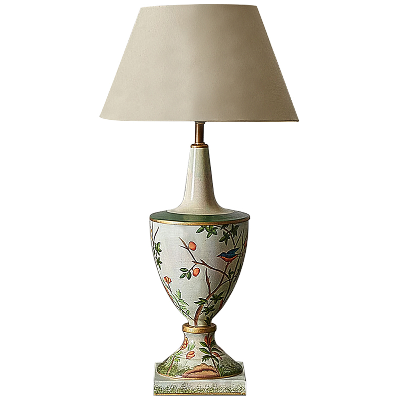 Настольная лампа Шинуазри с абажуром Blooming Garden Chinoiserie Table Lamp Мульти Бежевый Настольная лампа Шинуазри с абажуром Blooming Garden Chinoiserie Table Lamp Мульти Бежевый в Волгограде | Loft Concept
