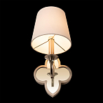 Бра с белым текстильным абажуром и декоративным основанием в виде четырехлистника с зеркальной вставкой Vitorino варинант исполнения - 23 | Loft Concept в Волгограде