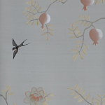 Обои ручная роспись Summer Night Blossom Colourway SC-122 on Wood Ash slub silk варинант исполнения - 1 | Loft Concept в Волгограде