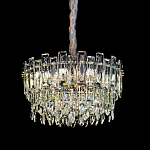 Круглая люстра с хрустальными подвесками на золотистом каркасе Gorgeous Crystal Light варинант исполнения - 1 | Loft Concept в Волгограде