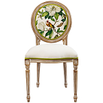 Стул бежевый из натурального бука с изображением птицы в саду Blooming Colored Birds варинант исполнения - 1 | Loft Concept в Волгограде