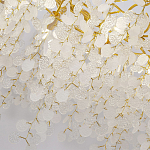 Люстра подвесная с золотистыми ветками и стеклянными подвесками в виде листьев Длина 130 см FAIRYTREE Light варинант исполнения - 5 | Loft Concept в Волгограде