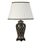 Настольная лампа с керамическим основанием с золотистым решетчатым узором и белым плиссированным абажуром Elstead Lighting варинант исполнения - 6 | Loft Concept в Волгограде