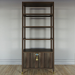 Стеллаж со стеклянными полками Elsa Dreams Walnut варинант исполнения - 6 | Loft Concept в Волгограде