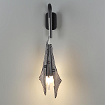 Бра черного цвета с плафоном из рельефного стекла Glass Pod варинант исполнения - 8 | Loft Concept в Волгограде