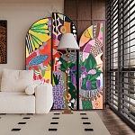 Ширма цветочный принт Colored Partition варинант исполнения - 4 | Loft Concept в Волгограде