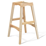 Барный стул со спинкой на 4-х деревянных ножках Синий Велюр Ava Charm варинант исполнения - 7 | Loft Concept в Волгограде