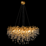 Люстра подвесная с прозрачными стеклянными подвесками в форме капель Диаметр 80 см Droplet Chandelier варинант исполнения - 13 | Loft Concept в Волгограде