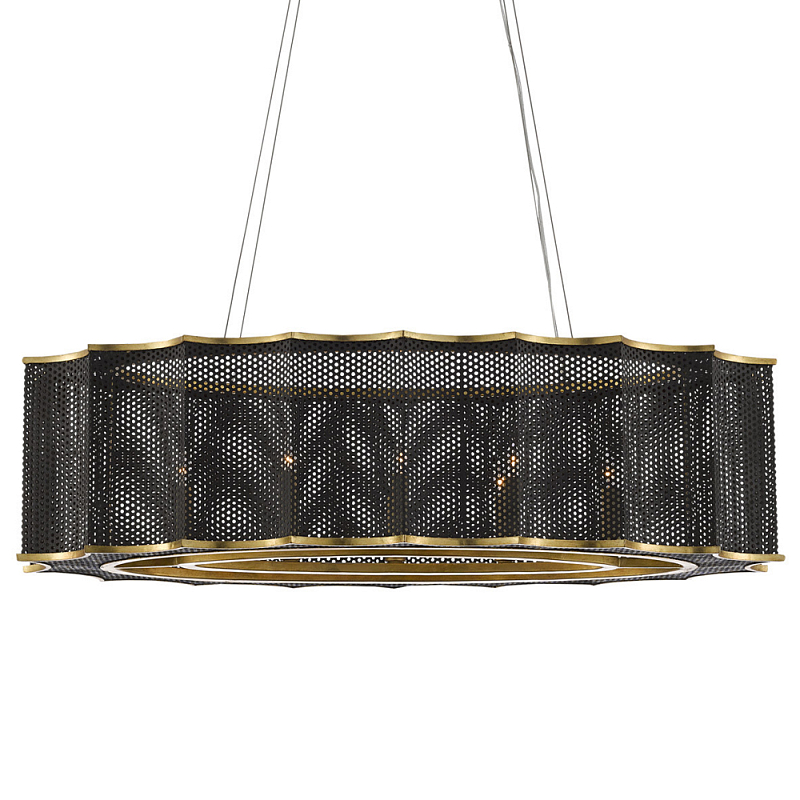 Люстра овальная в сочетании черного и золотого цвета Mesh Lighting Черный Золотой Люстра овальная в сочетании черного и золотого цвета Mesh Lighting Черный Золотой в Волгограде | Loft Concept