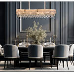 Люстра волнистой формы с каскадом из прозрачного хрусталя Constant Sparks варинант исполнения - 3 | Loft Concept в Волгограде