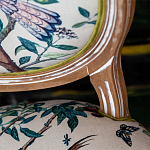Стул из массива бука бежевый с изображением птиц в саду Beige Green Chinoiserie Blue Bird Chair варинант исполнения - 3 | Loft Concept в Волгограде