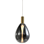 Подвесной светильник со стеклянным плафоном в форме капли дымчатого цвета NAOMI drop smoke варинант исполнения - 1 | Loft Concept в Волгограде