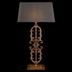 Настольная лампа на ажурном чугунном основании с тканевым серым абажуром Openwork Lamp варинант исполнения - 2 | Loft Concept в Волгограде