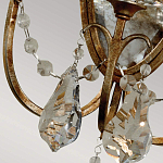  Бра в классическом стиле с 3-мя лампами в виде свеч на овальном зеркальном основании с хрустальными подвесками и подсвечниками Feiss варинант исполнения - 2 | Loft Concept в Волгограде