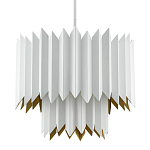 Люстра белая с гофрированным двойным абажуром Corrugated Double Lampshade варинант исполнения - 2 | Loft Concept в Волгограде