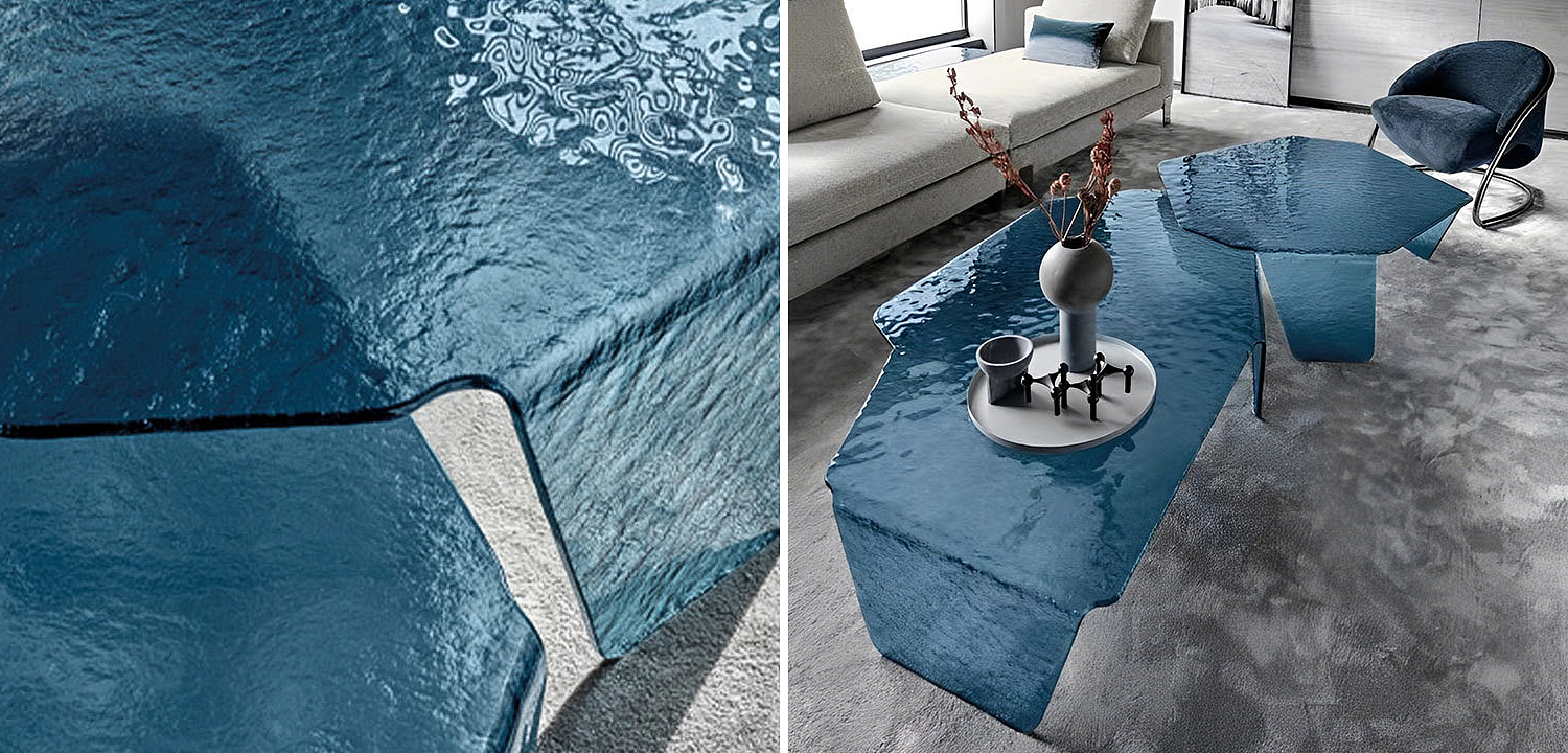 Комплект кофейных столиков Water Surface Glass Coffee Tables Комплект кофейных столиков Water Surface Glass Coffee Tables - Loft-Concept в Волгограде