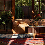 Трехместный диван с кожаной обивкой коричневый Coste Leather Sofa варинант исполнения - 8 | Loft Concept в Волгограде