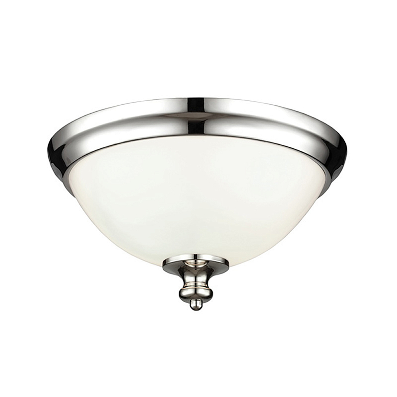 Потолочный светильник в форме чаши из белого матового стекла Feiss Никель Белый в Волгограде | Loft Concept 