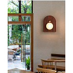 Настенный светильник с деревянным резным основанием Wood Wall Lamp варинант исполнения - 3 | Loft Concept в Волгограде