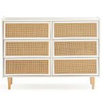 Комод с 6-ю ящиками из плетеного ротанга Remi Cream Wicker Furniture варинант исполнения - 2 | Loft Concept в Волгограде