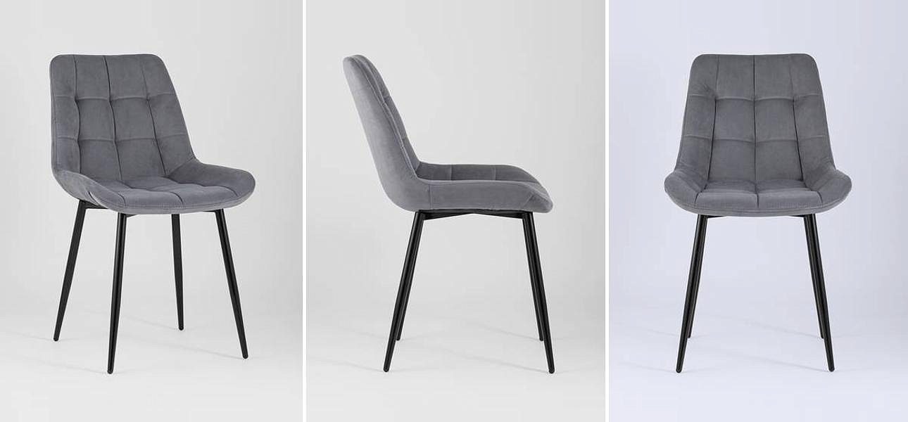 Стул NANCY Chair Серый Цвет Черные Ножки - Loft-Concept в Волгограде