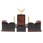 Настольный письменный набор из лемезита и змеевика с декором в виде Орла в подарочной упаковке Successful Leader варинант исполнения - 6 | Loft Concept в Волгограде