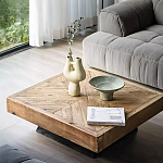 Дизайнерский журнальный стол квадратный с черным трапециевидным основанием Wokab варинант исполнения - 2 | Loft Concept в Волгограде