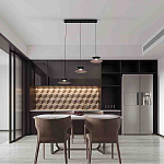 Люстра подвесная с тремя матовыми черными плафонами Obsidian Touch варинант исполнения - 4 | Loft Concept в Волгограде