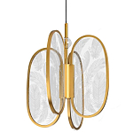 Люстра с гравировкой на акриловых плафонах Gravyura Bronze D 33 см варинант исполнения - 1 | Loft Concept в Волгограде