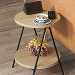 Стол приставной с 2-мя круглыми столешницами из дерева ESSEL OAK варинант исполнения - 4 | Loft Concept в Волгограде