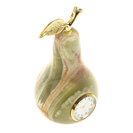 Часы настольные в виде груши из натурального камня Оникс Stone Clock варинант исполнения - 2 | Loft Concept в Волгограде