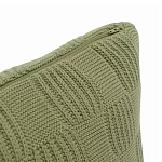 Подушка из хлопка рельефной вязки зеленого цвета Eden Line варинант исполнения - 2 | Loft Concept в Волгограде