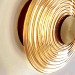 Бра с рельефным круглым плафоном янтарного цвета Savio Glass Disc Light варинант исполнения - 3 | Loft Concept в Волгограде