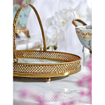 Блюдо овальное с ручкой и голубым фарфоровым дном с цветочным рисунком Blue Garden варинант исполнения - 4 | Loft Concept в Волгограде