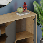 Комод цвета древесины с 3-мя дверцами и выдвижным ящиком темно-серого цвета SPARK CONSOLE OAK ANTHRACITE варинант исполнения - 4 | Loft Concept в Волгограде