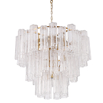 Люстра круглая многоярусная с прозрачными подвесками из стекла Hexagon Tube Light варинант исполнения - 1 | Loft Concept в Волгограде