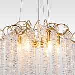 Люстра подвесная с изогнутыми золотистыми элементами и хрустальными подвесками FAIRYTREE Light варинант исполнения - 3 | Loft Concept в Волгограде