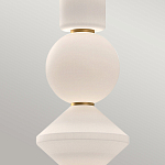 Подвесной светильник белого цвета с тремя геометрическими плафонами Alora Mood варинант исполнения - 9 | Loft Concept в Волгограде