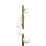 Подвесной светильник с 5-ю сферическими плафонами из матового стекла Pearls Suspension Brass Tube Hanging Lamp варинант исполнения - 1 | Loft Concept в Волгограде