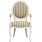Стул с подлокотниками и круглой спинкой  Checkered Upholstery Chair обивка в клетку варинант исполнения - 2 | Loft Concept в Волгограде