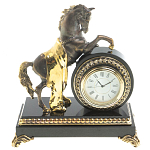Часы настольные бронзовые с декором в виде коня Horse Stone Clock варинант исполнения - 5 | Loft Concept в Волгограде