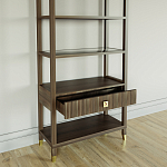 Стеллаж Elsa Dreams Walnut со стеклянными полками и ящиком варинант исполнения - 3 | Loft Concept в Волгограде