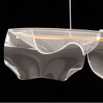 Люстра линейная с 3-мя белыми волнистыми плафонами Wave Line варинант исполнения - 6 | Loft Concept в Волгограде