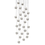 Люстра каскадня с 27-ю прозрачными шарообразными подвесами Bubbles Bocci варинант исполнения - 1 | Loft Concept в Волгограде