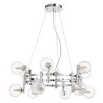 Люстра подвесная с 12-ю рельефными прозрачными плафонами из стекла и основанием цвета Хром Perforated Glass Bubbles варинант исполнения - 1 | Loft Concept в Волгограде