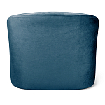 Стул с мягкой синей обивкой из велюра и подъемно-поворотным механизмом на белых колесиках Harper Blue and White варинант исполнения - 3 | Loft Concept в Волгограде