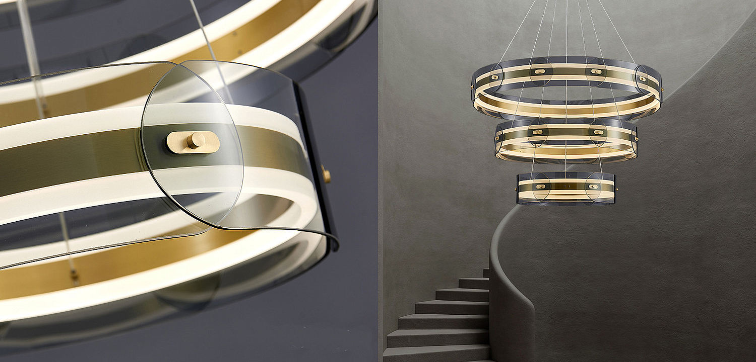 Люстра Gold 3 ring horizontal chandelier Люстра Gold 3 ring horizontal chandelier - Loft-Concept в Волгограде